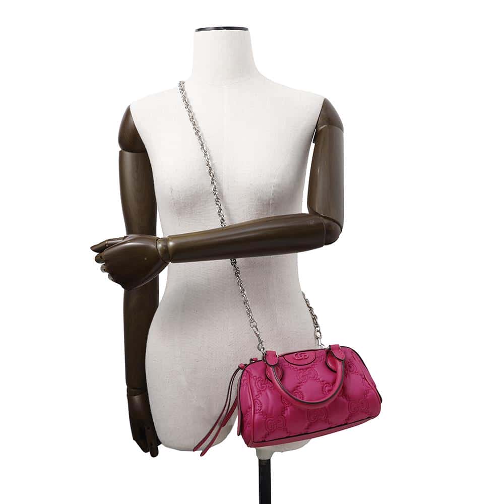 GUCCI GGMatelasse 2WAY Mini Travel Bag Pink702251 Nylon Leather