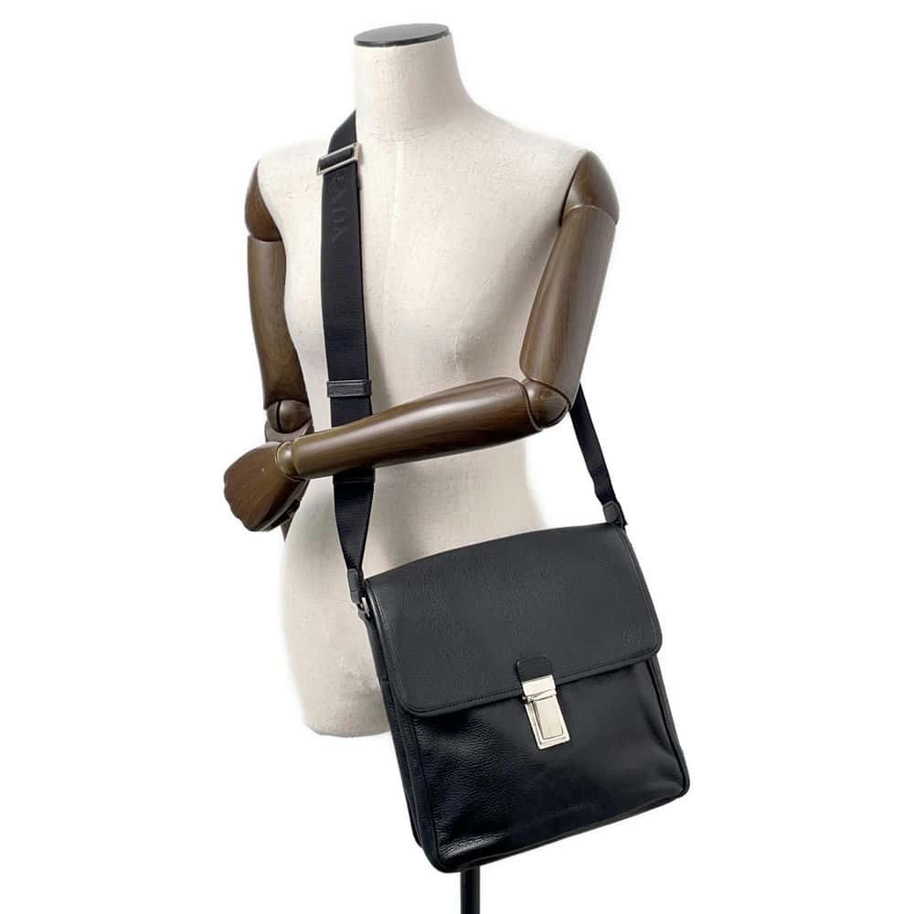 PRADA Shoulder Bag BlackVA1055 Calf Leather