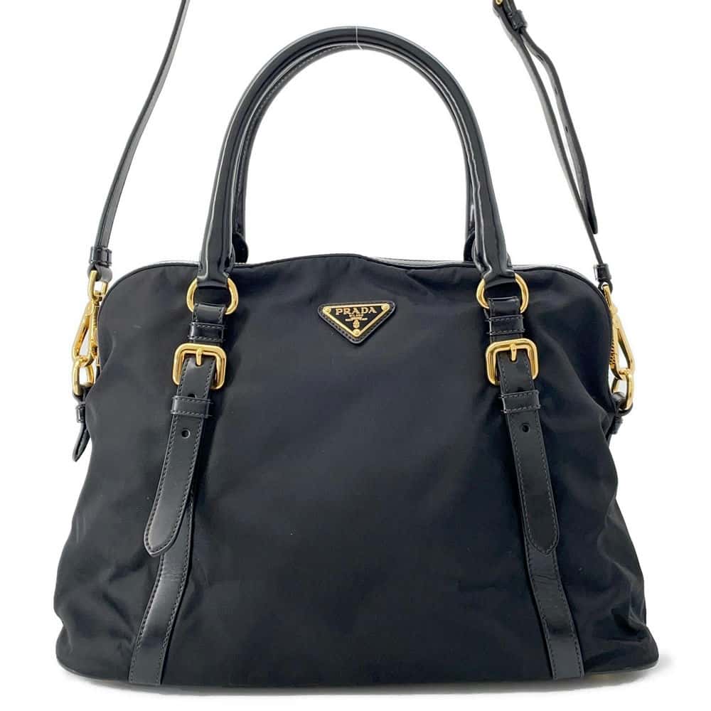 PRADA 2WAYHandbag Black1BB013 Nylon Leather