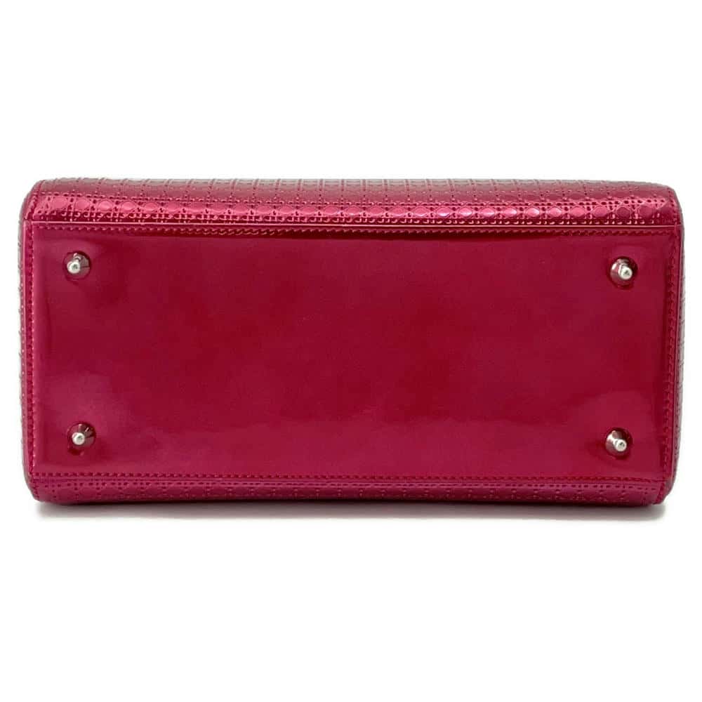 Dior Lady Dior Micro Cannage MetalicPink Patent Leather Size Medium