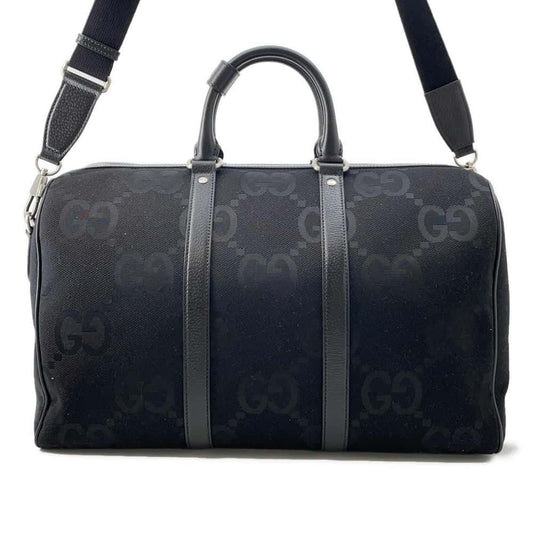 GUCCI Jumbo GG Small Duffle Bag Black739581 GG Canvas Leather