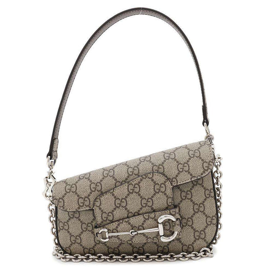 GUCCI Horsebit 1955 Shoulder Bag Beige774209 GG SupremeCanvas Leather Size Mini