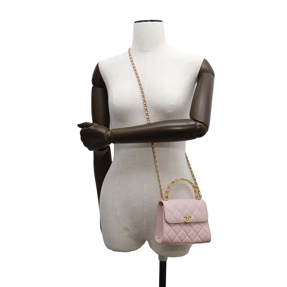 CHANEL Matelasse Top Handle PinkAP2945 Lambskin