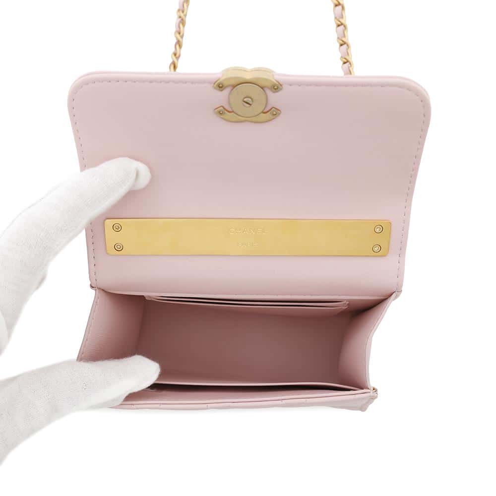 CHANEL Matelasse Top Handle PinkAP2945 Lambskin