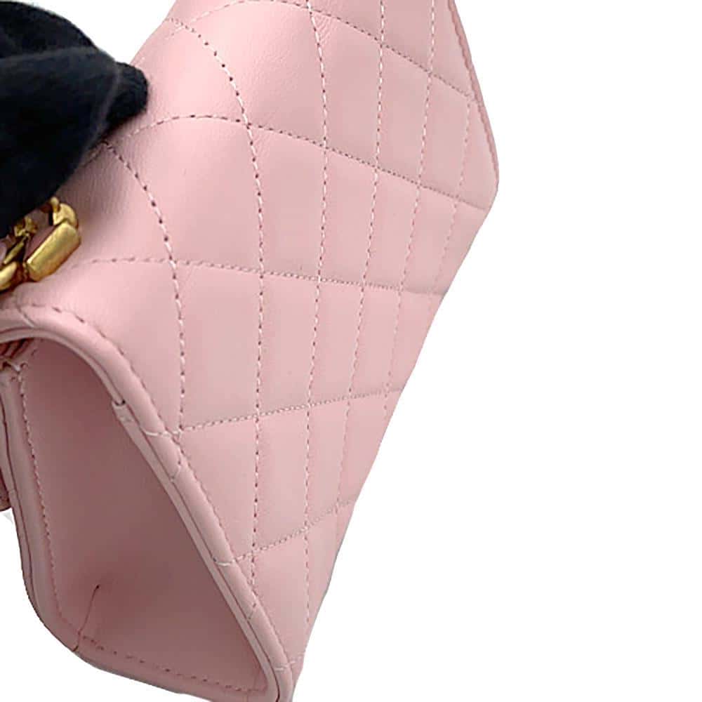 CHANEL Matelasse Top Handle PinkAP2945 Lambskin