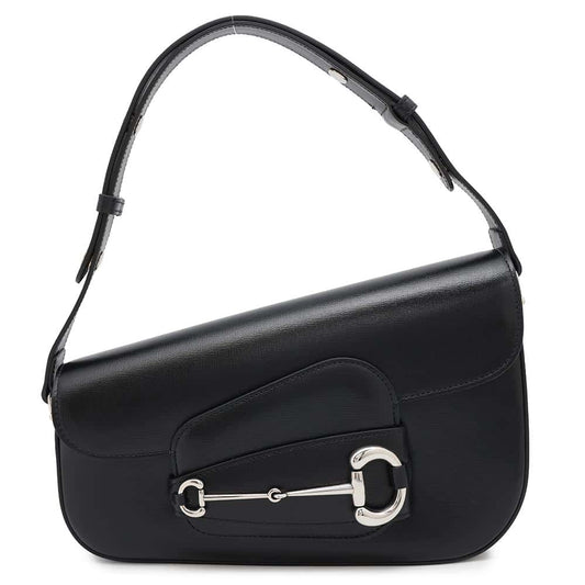 GUCCI Horsebit 1955 Shoulder Bag Black764155 Leather Size Small
