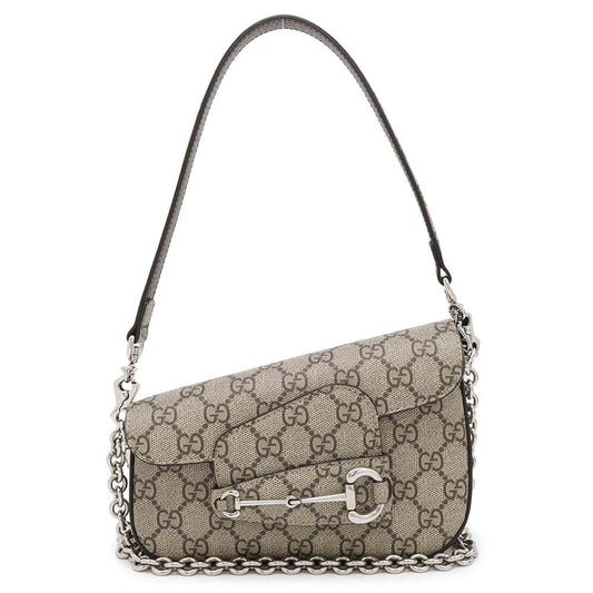 GUCCI Horsebit 1955 GG Supreme Shoulder Bag Beige774209 GG Supreme Canvas Leather Size Mini