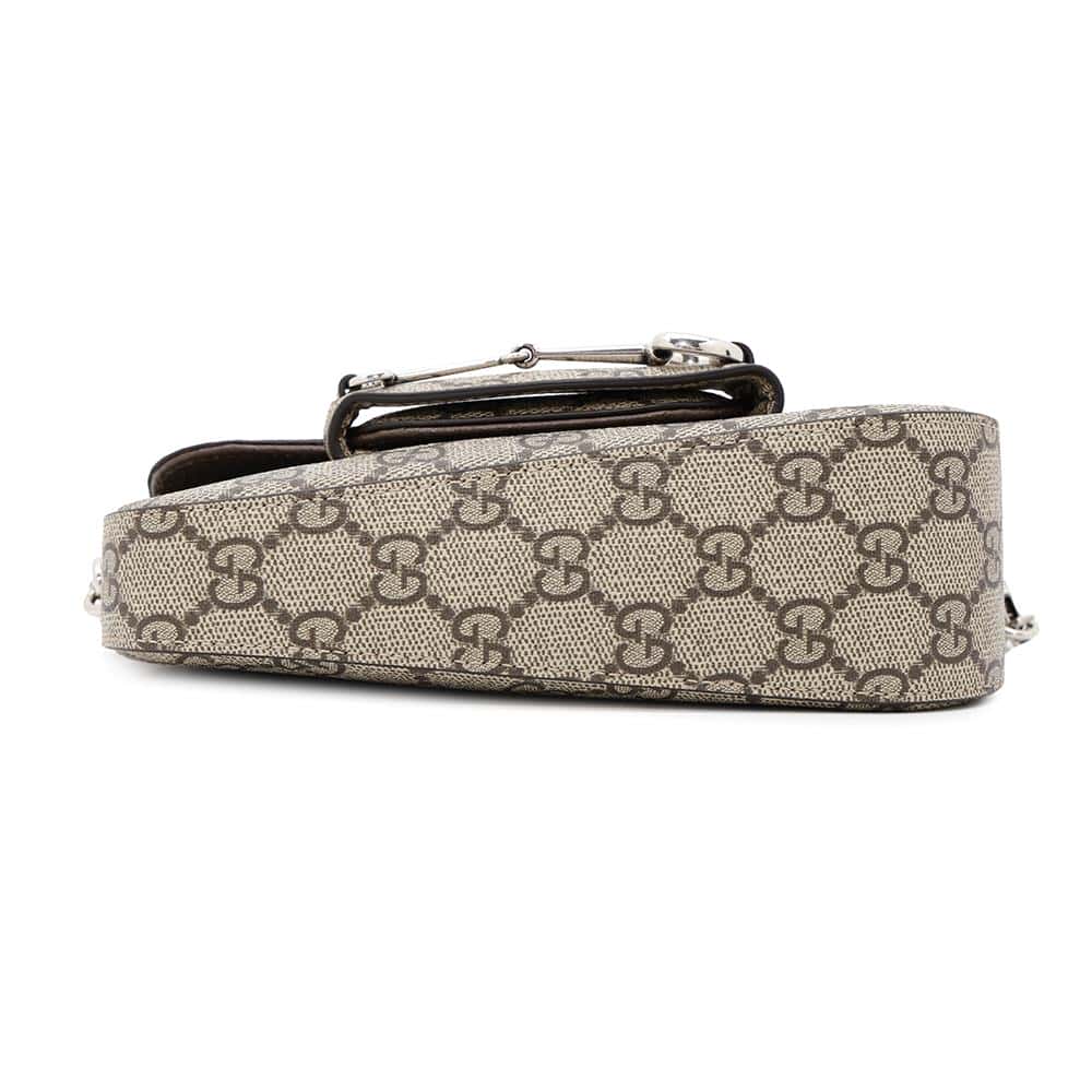 GUCCI Horsebit 1955 GG Supreme Shoulder Bag Beige774209 GG Supreme Canvas Leather Size Mini