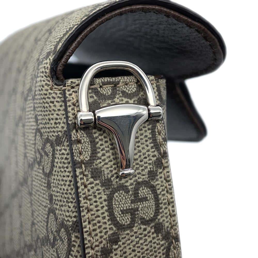GUCCI Horsebit 1955 GG Supreme Shoulder Bag Beige774209 GG Supreme Canvas Leather Size Mini