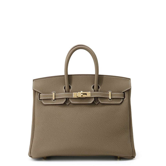 HERMES Birkin Verso Etoupe/Marron Fonce Togo Leather Size 25