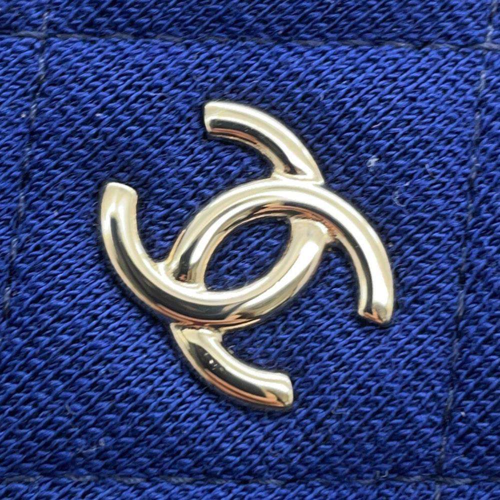 CHANEL Matelasse Clutch Bag BlueA82545 Cotton