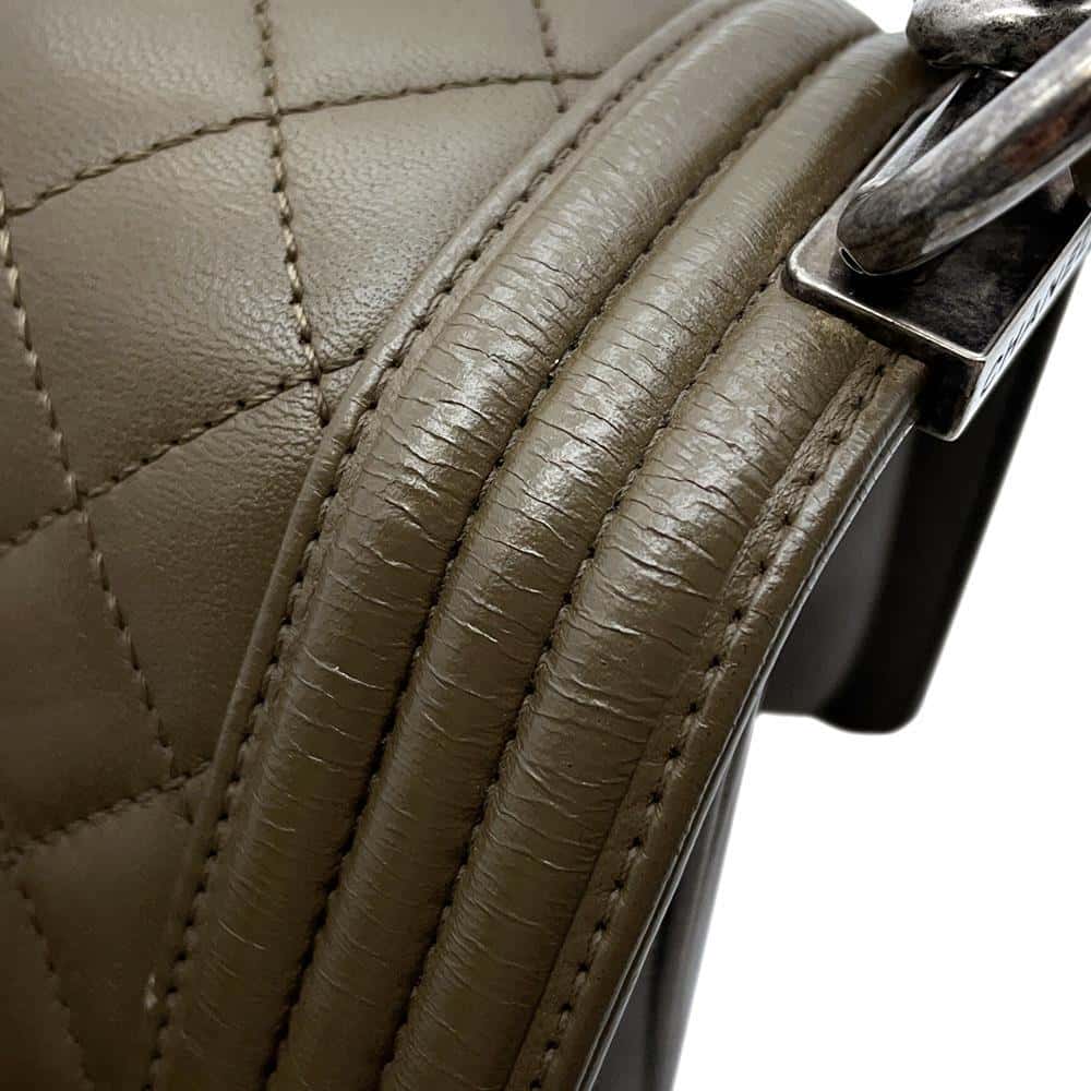 CHANEL Boy Chanel ChainShoulder KhakiA67085 Lambskin Size Small