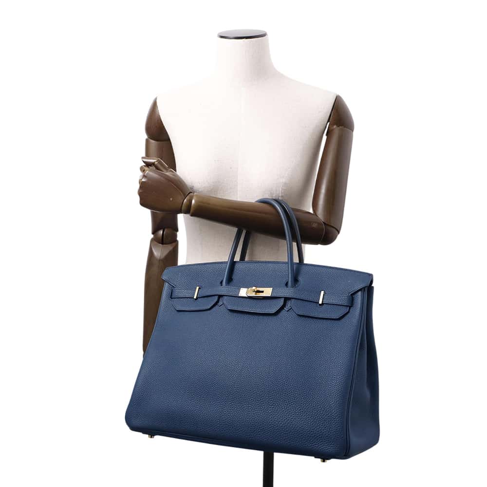 HERMES Birkin Deep Blue Togo Leather Size 40