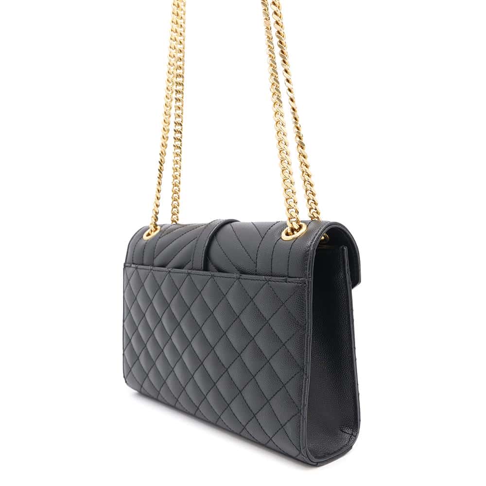 SAINT LAURENT PARIS Envelope ChainShoulder Bag Black600185 Calf Leather Size Medium