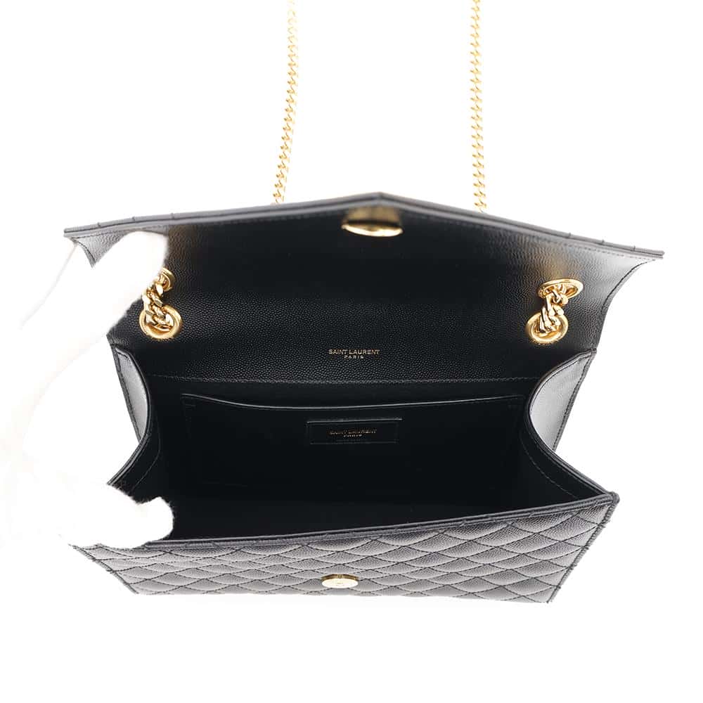SAINT LAURENT PARIS Envelope ChainShoulder Bag Black600185 Calf Leather Size Medium