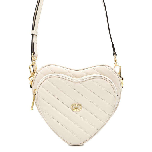 GUCCI Interlocking G heart Ivory751628 Leather