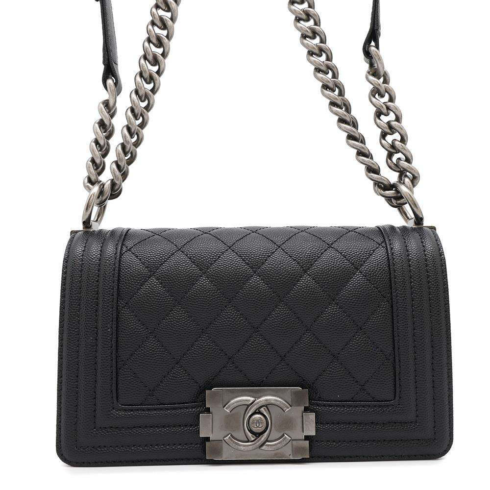 CHANEL Boy Chanel ChainShoulder Bag BlackA67085 Caviar Leather Size Small