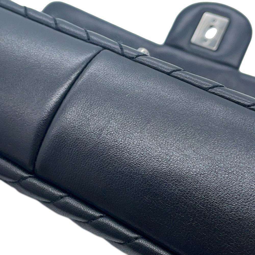 CHANEL Chevron Single Flap ChainShoulder Bag Black Lambskin