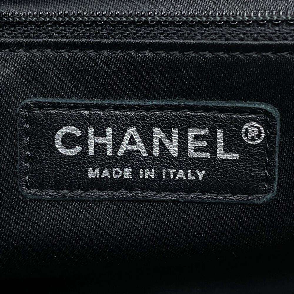 CHANEL Chevron Single Flap ChainShoulder Bag Black Lambskin