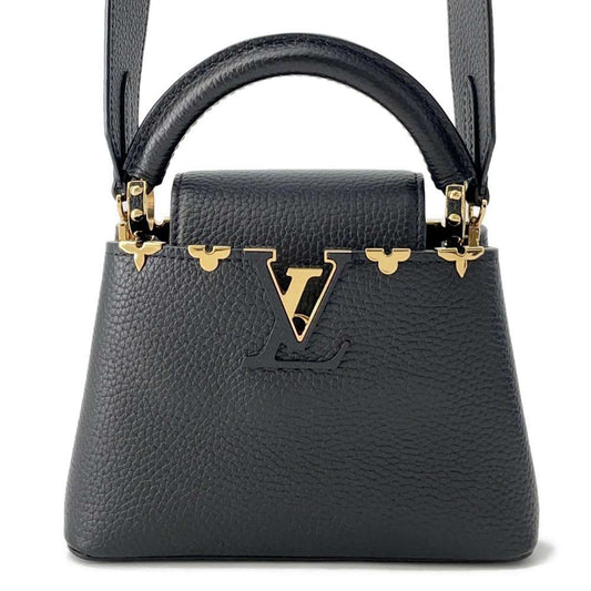LOUIS VUITTON Capucines BlackM56669 Taurillon Leather Size MINI
