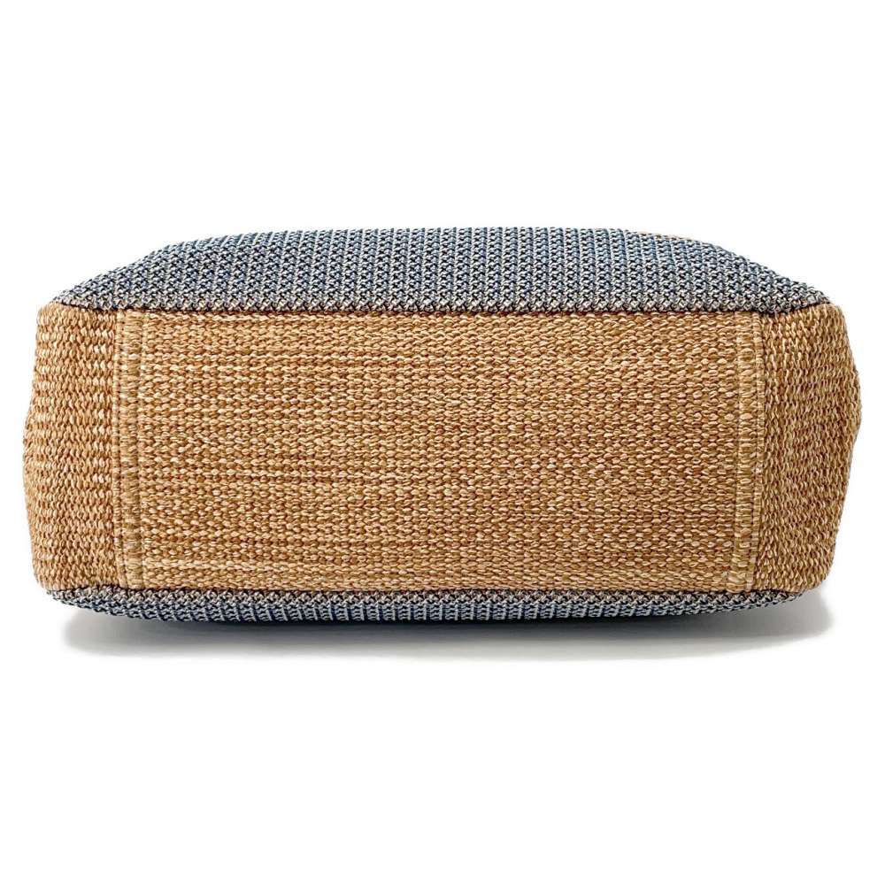 CHANEL Large shopping bag Beige/NavyA57161 Straw Leather