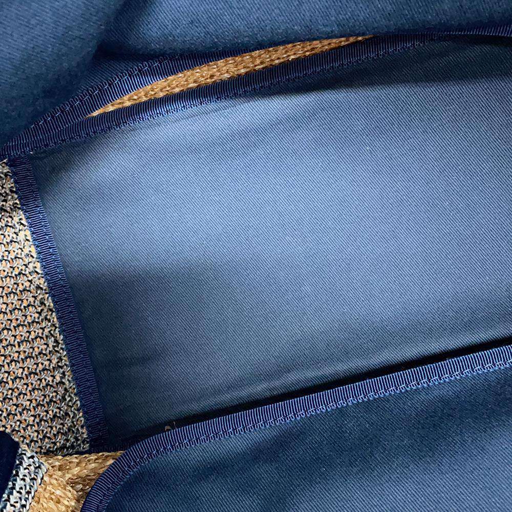 CHANEL Large shopping bag Beige/NavyA57161 Straw Leather