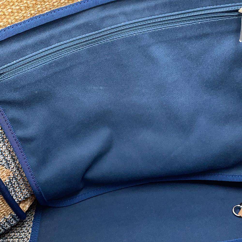 CHANEL Large shopping bag Beige/NavyA57161 Straw Leather