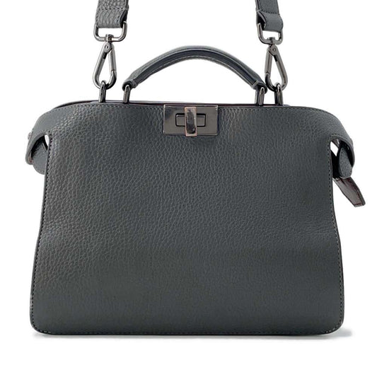 FENDI Peekaboo Icy You Gray/Brown7VA530 Leather Size Mini