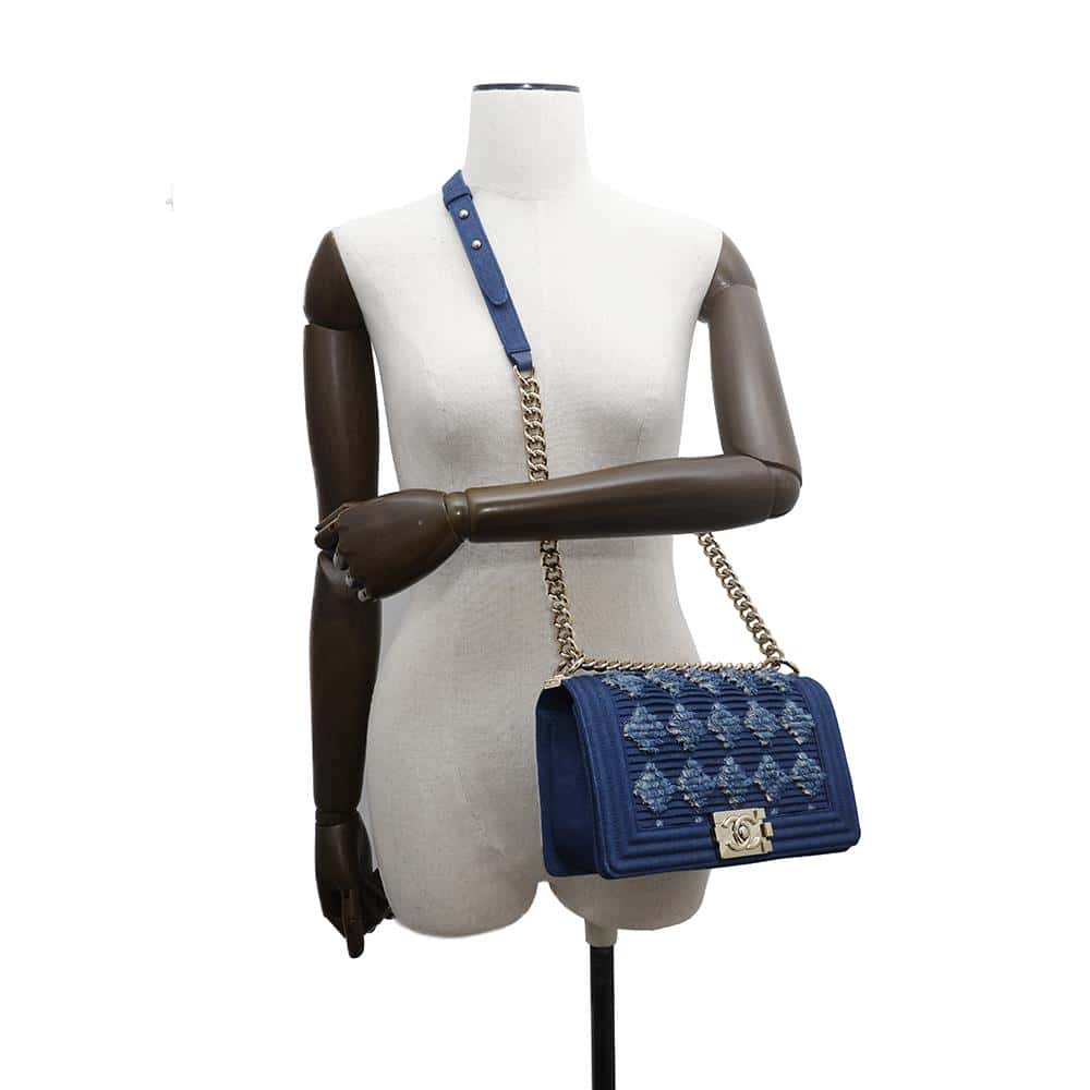 CHANEL Boy Chanel BlueA67086 Denim Size 25