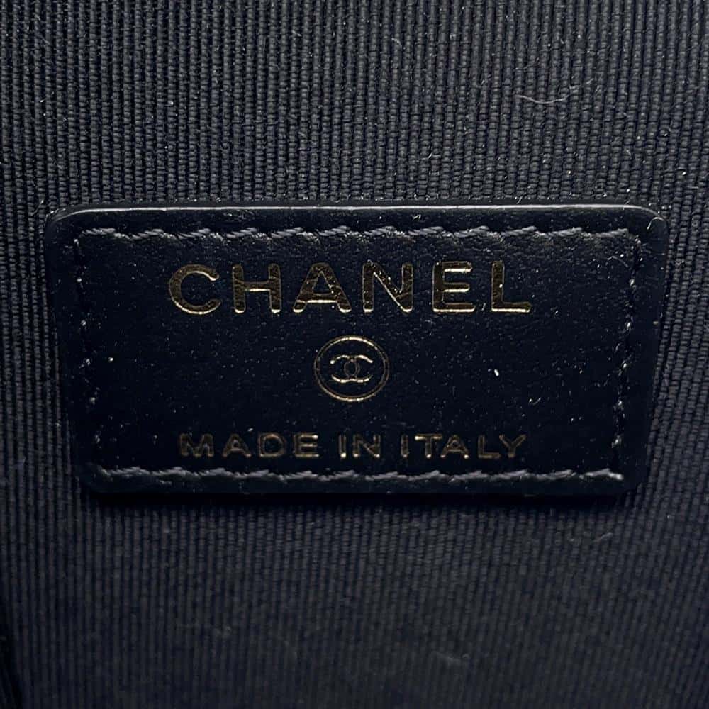 CHANEL Matelasse 2WAY Chain Vanity Case BlackAP2503 Caviar Leather Size Small