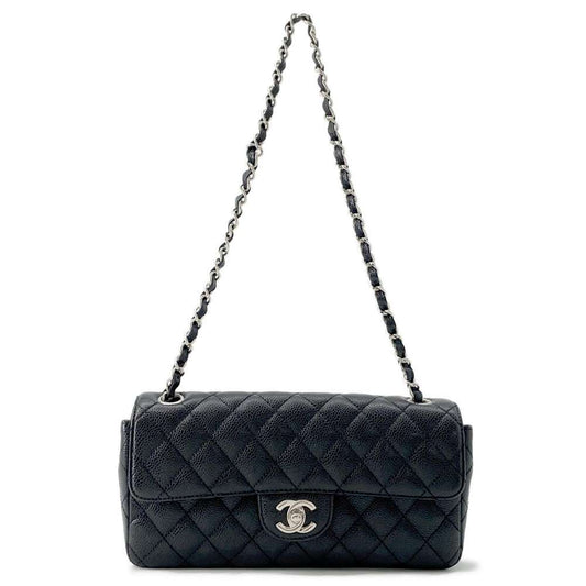 CHANEL Matelasse Single Flap ChainShoulder Bag One Belt Black Caviar Leather