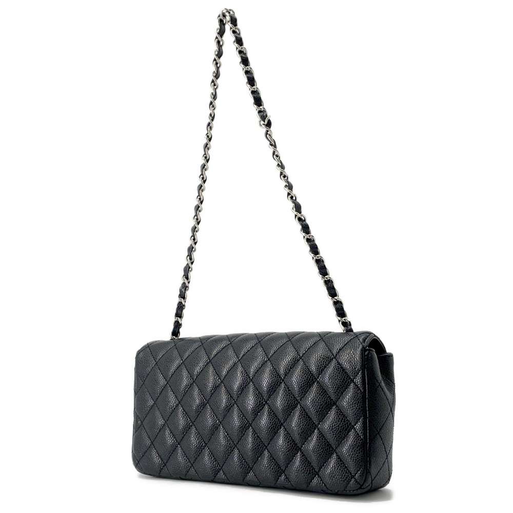 CHANEL Matelasse Single Flap ChainShoulder Bag One Belt Black Caviar Leather