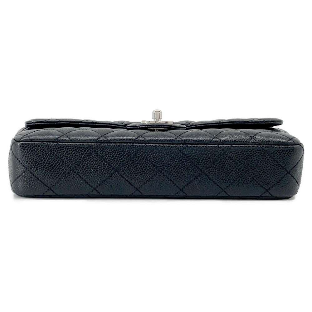 CHANEL Matelasse Single Flap ChainShoulder Bag One Belt Black Caviar Leather