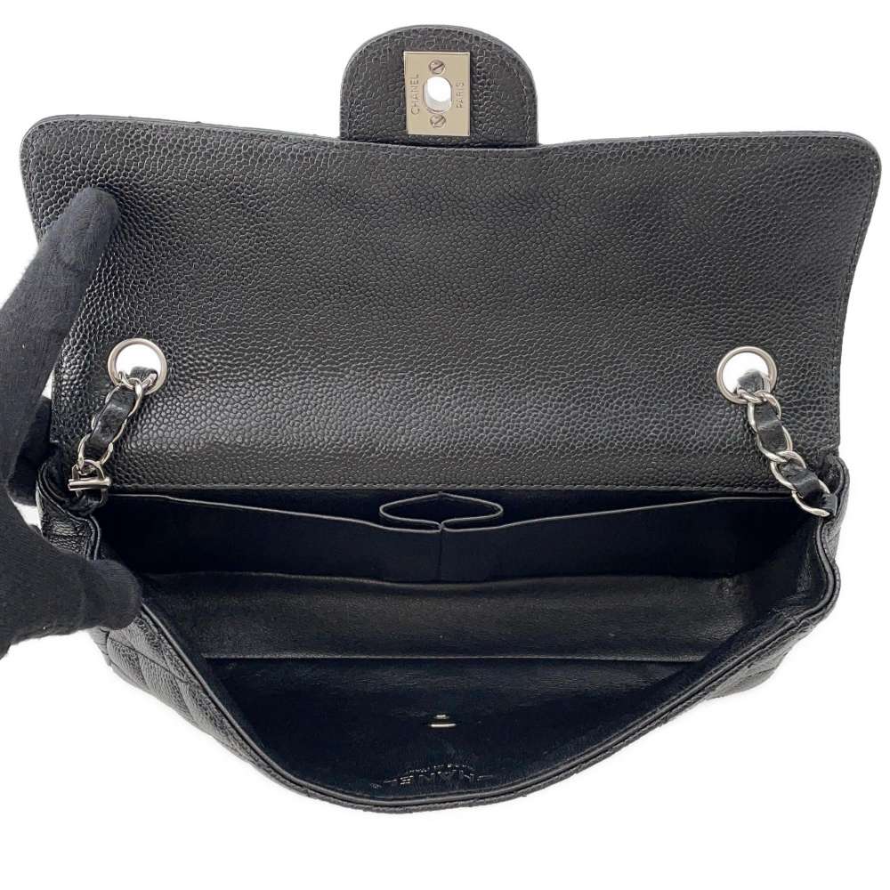 CHANEL Matelasse Single Flap ChainShoulder Bag One Belt Black Caviar Leather