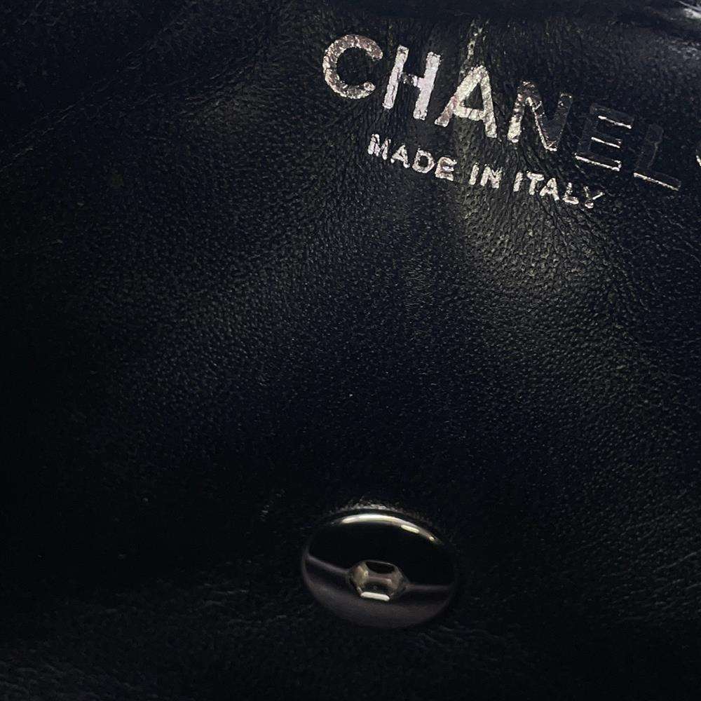 CHANEL Matelasse Single Flap ChainShoulder Bag One Belt Black Caviar Leather