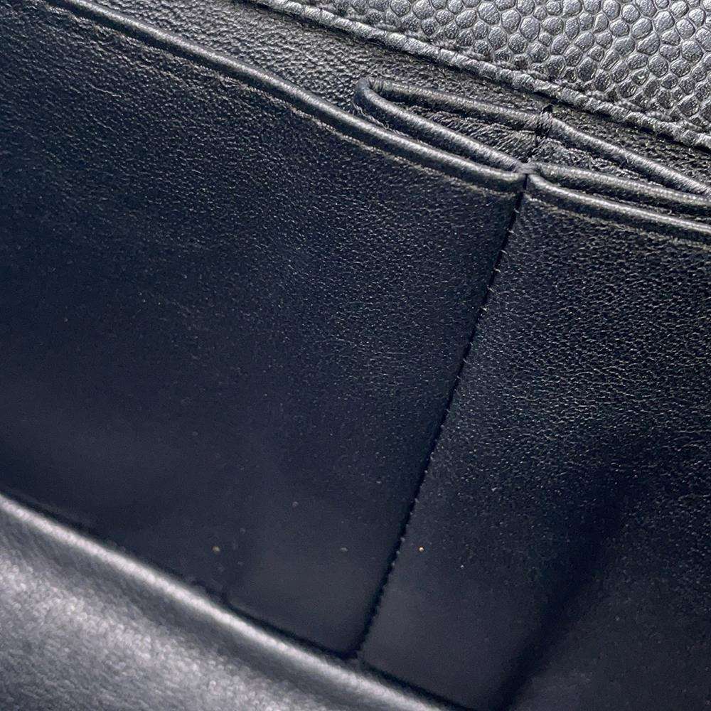 CHANEL Matelasse Single Flap ChainShoulder Bag One Belt Black Caviar Leather