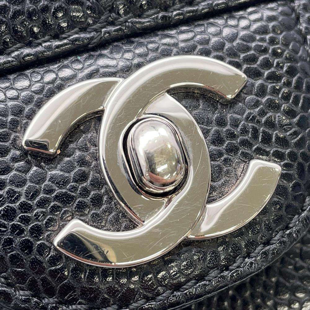 CHANEL Matelasse Single Flap ChainShoulder Bag One Belt Black Caviar Leather