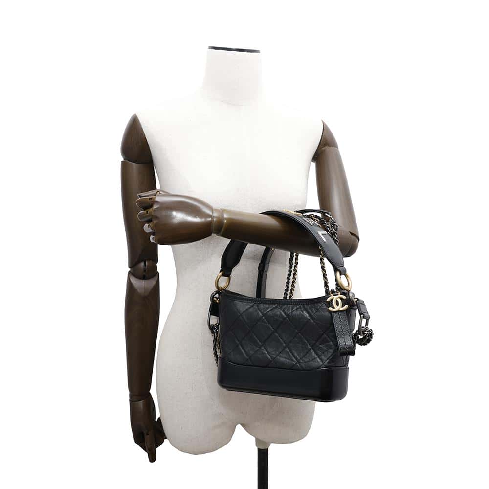 CHANEL Gabriel de CHANEL Hobo Bag with logo handle BlackAS0865 Calf Leather Size Small