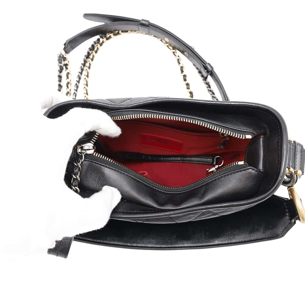 CHANEL Gabriel de CHANEL Hobo Bag with logo handle BlackAS0865 Calf Leather Size Small