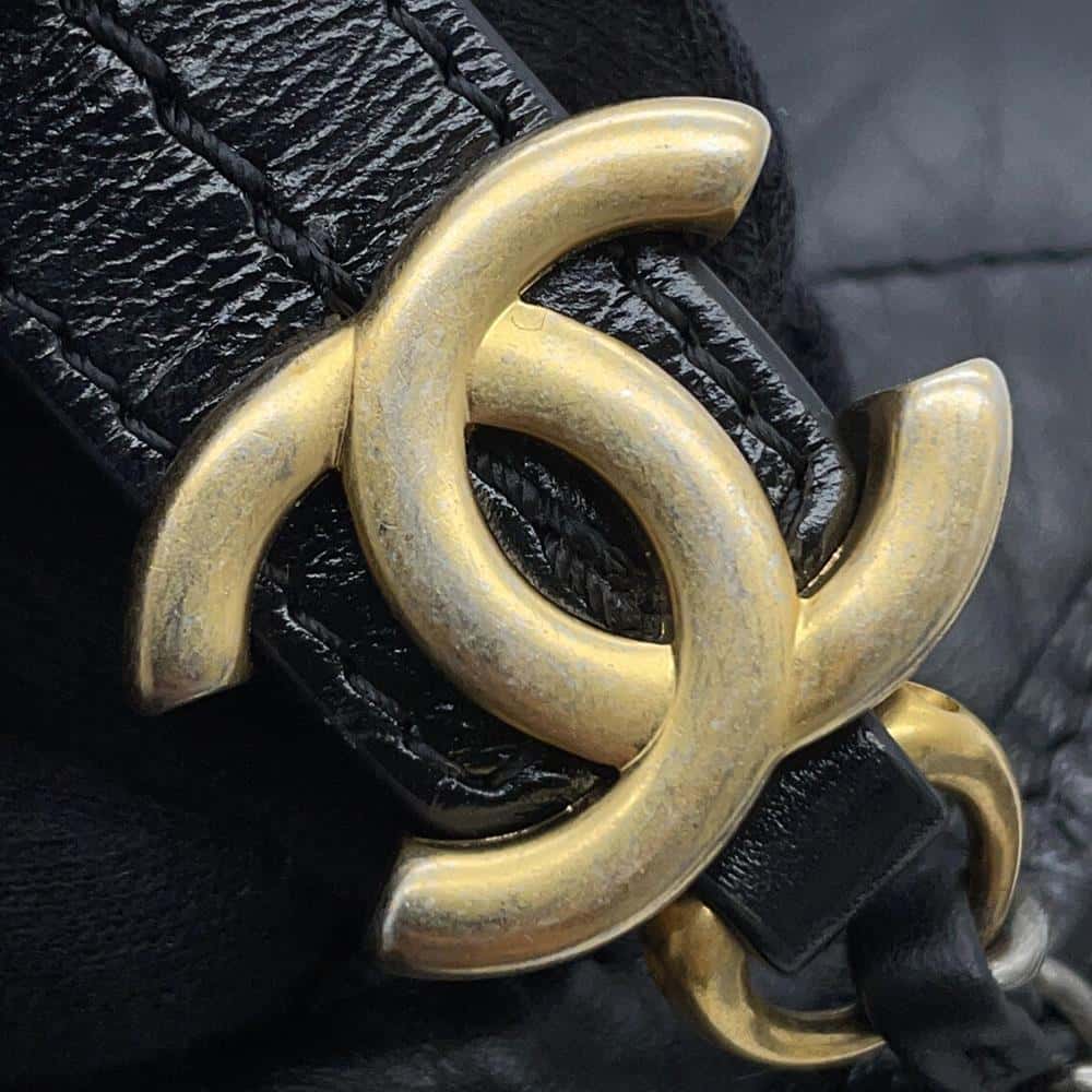 CHANEL Gabriel de CHANEL Hobo Bag with logo handle BlackAS0865 Calf Leather Size Small