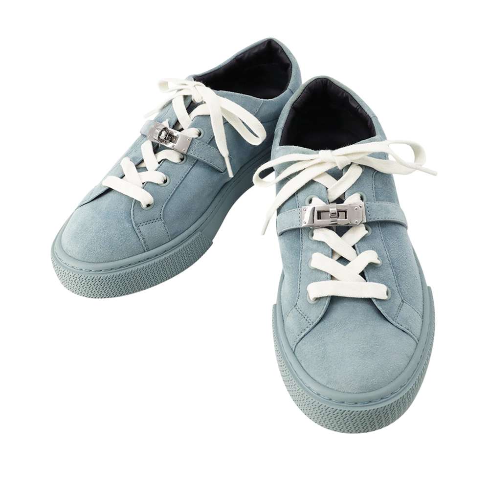 HERMES Sneakers Day Blue suede Size 38