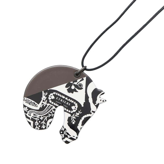 HERMES Tattersall Tattoo Necklace Size GM Forglis LacquerEnamel Swift Leather