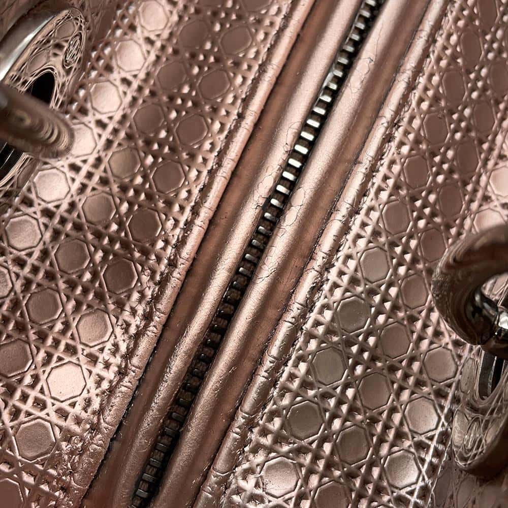 Dior Lady Dior 2WAYBag MetalicPinkM0550PSKC Leather Size Medium