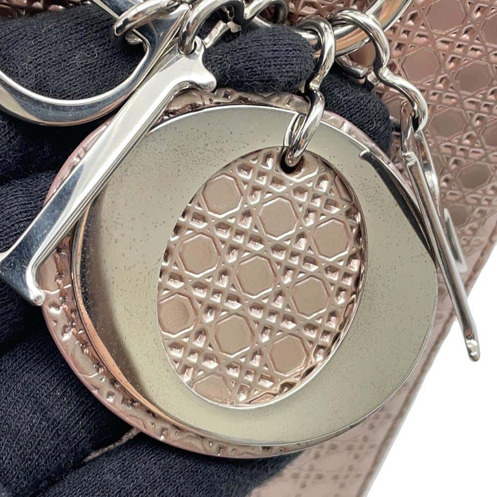 Dior Lady Dior 2WAYBag MetalicPinkM0550PSKC Leather Size Medium