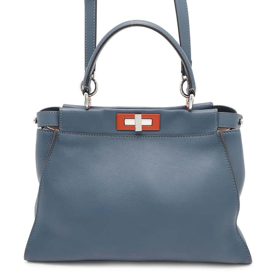 FENDI Peekaboo 2WAYBag Dark Blue8BN290 Leather Size regular