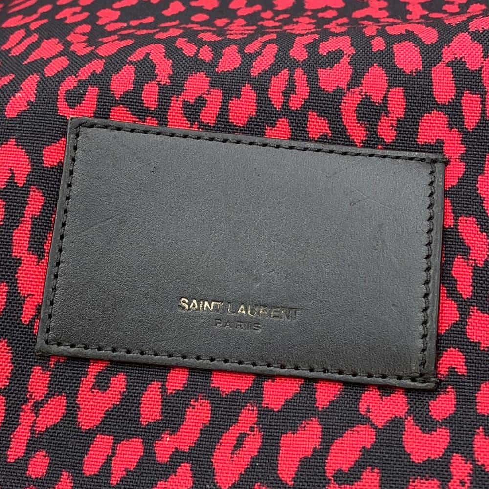 SAINT LAURENT PARIS Classic Hunter Baby Cat Backpack Black/Red326865 Canvas Leather