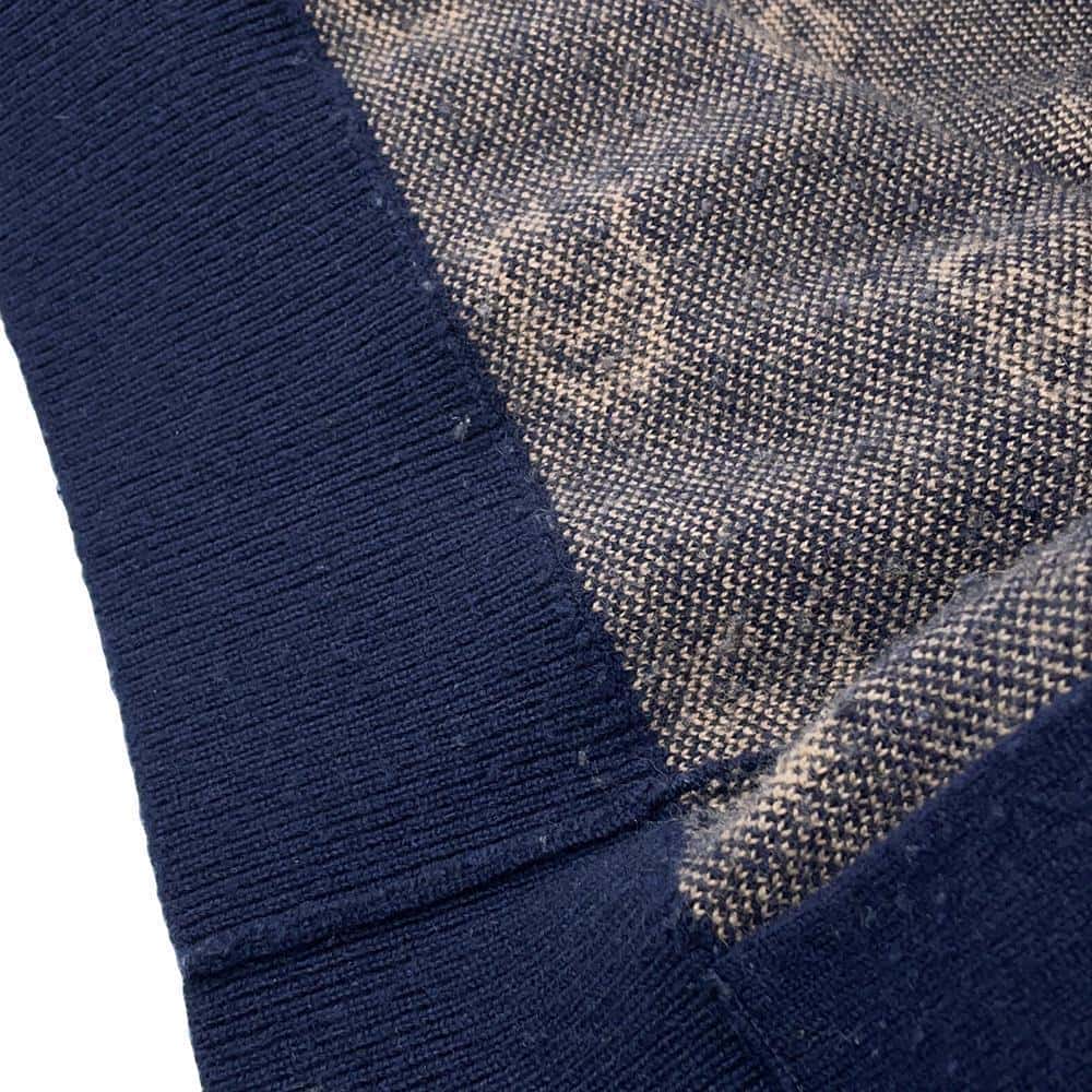 GUCCI GGJacquard knitted cardigan Size XS Navy/Brown660285 Cashmere93% Wool 7%