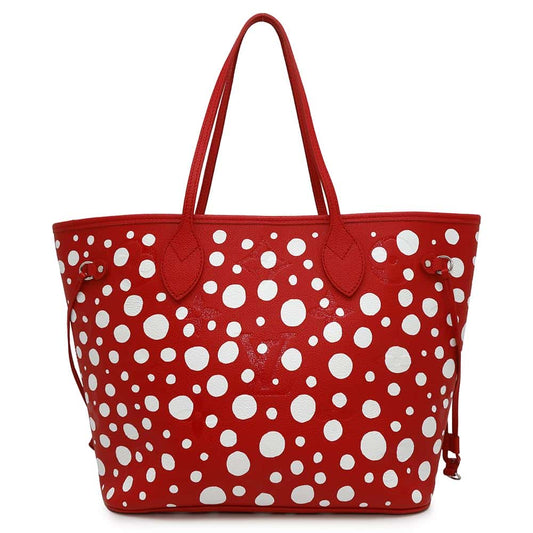 LOUIS VUITTON Neverfull RougeBlancM46422 Monogram Empreinte Leather Infinity Dot Size MM