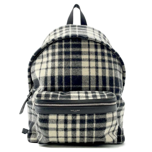 SAINT LAURENT PARIS City Backpack Black/White534967 Canvas