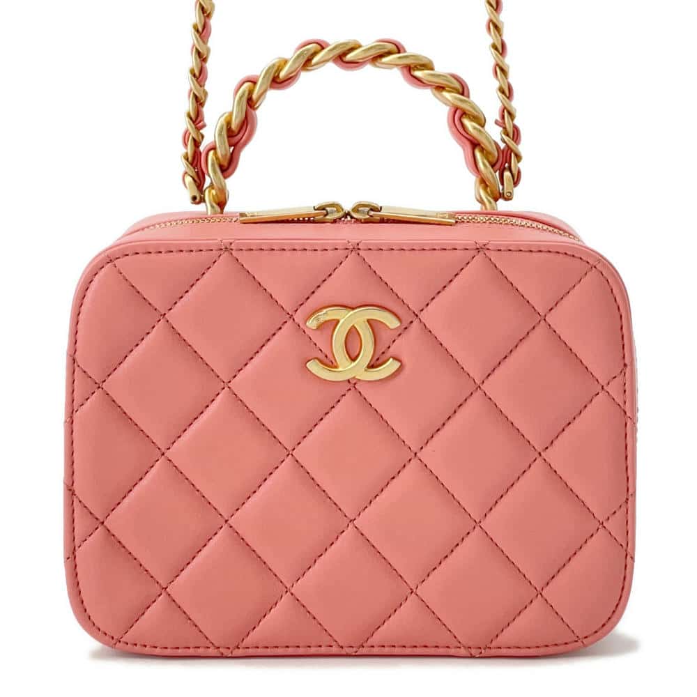 CHANEL Matelasse Chain Vanity Bag PinkAS3318 Lambskin